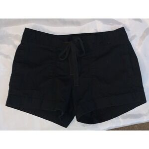 Old Navy Utility Shorts Womens Black 6 Mid‎ Rise Drawstring Zip Fly Button 2023